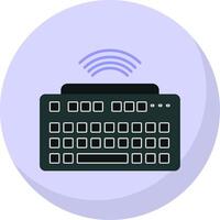 Wireless Keyboard Flat Bubble Icon vector