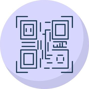 qr código plano burbuja icono vector