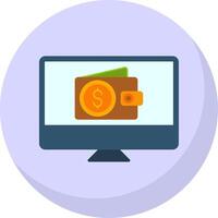 Monitor Flat Bubble Icon vector