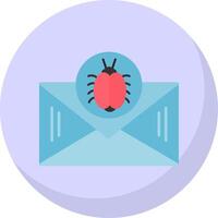 Email Virus Flat Bubble Icon vector