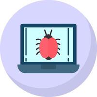 Bug Flat Bubble Icon vector