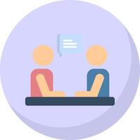 Interview Flat Bubble Icon vector