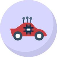 autónomo coche plano burbuja icono vector