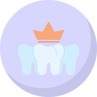 Dental Crown Flat Bubble Icon vector