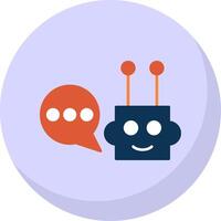 Chatbot Flat Bubble Icon vector