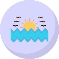 Sunset Flat Bubble Icon vector