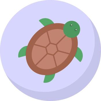 Turtle Flat Bubble Icon vector