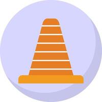 Traffic Cone Flat Bubble Icon vector