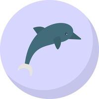 Dolphin Flat Bubble Icon vector