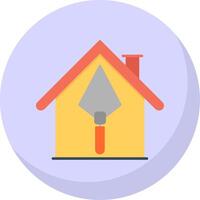 casa construcción plano burbuja icono vector