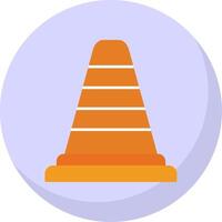 Traffic Cone Flat Bubble Icon vector