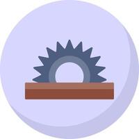 Circular Saw Flat Bubble Icon vector