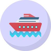 Cruise Ship Flat Bubble Icon vector