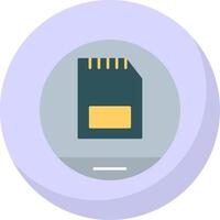 Memory Card Flat Bubble Icon vector