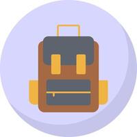 mochila plano burbuja icono vector