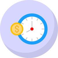 hora es dinero plano burbuja icono vector