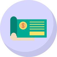 Bank Check Flat Bubble Icon vector