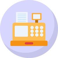 Cash Register Flat Bubble Icon vector