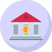 Bank Flat Bubble Icon vector