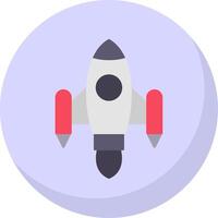 Space Ship Launch Flat Bubble Icon vector