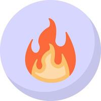 Flame Flat Bubble Icon vector