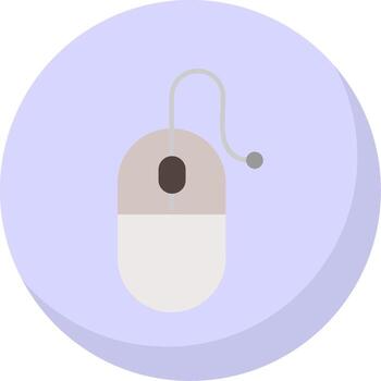 Computer Mouse Flat Bubble Icon vector