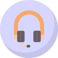 auriculares plano burbuja icono vector