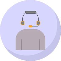 auriculares plano burbuja icono vector