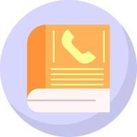 Contact Book Flat Bubble Icon vector