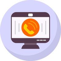 Phone Call Flat Bubble Icon vector