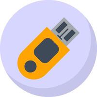 Pendrive Flat Bubble Icon vector