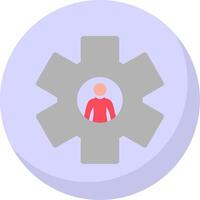 Working Flat Bubble Icon vector