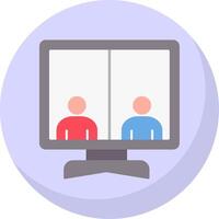 Online Meeting Flat Bubble Icon vector
