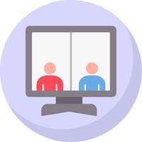 Online Meeting Flat Bubble Icon vector