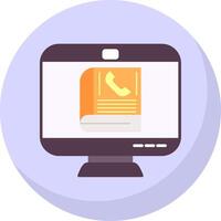 Contact Book Flat Bubble Icon vector