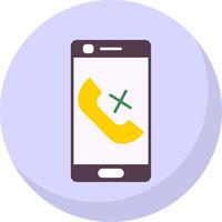 Missed Call Flat Bubble Icon vector