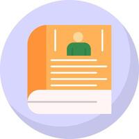 Contact Book Flat Bubble Icon vector