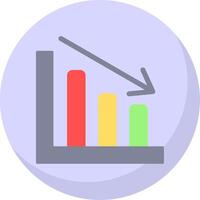 Line chart Flat Bubble Icon vector