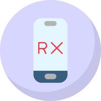 rx plano burbuja icono vector