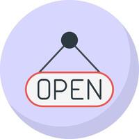 Open Flat Bubble Icon vector