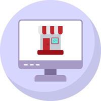 Online Shopping Flat Bubble Icon vector