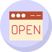 Open Flat Bubble Icon vector