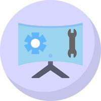 Technical Support Flat Bubble Icon vector