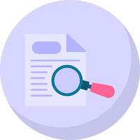 Paper Search Flat Bubble Icon vector