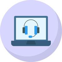 Call Center Flat Bubble Icon vector