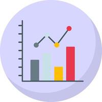 Bar Chart Flat Bubble Icon vector