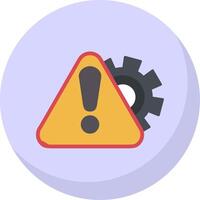 Warning Sign Flat Bubble Icon vector