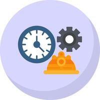 Working Hours Flat Bubble Icon vector