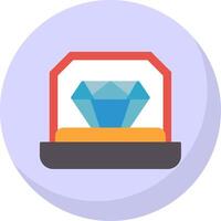 Engagement Ring Flat Bubble Icon vector