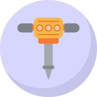 Jackhammer Flat Bubble Icon vector